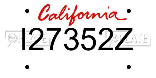 I27352Z California License Plate