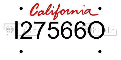I27566O California License Plate