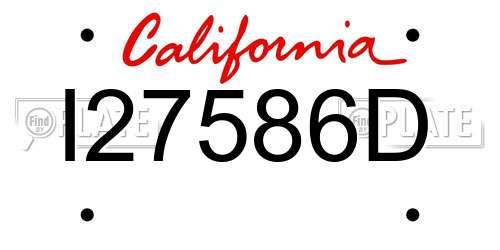 I27586D California License Plate