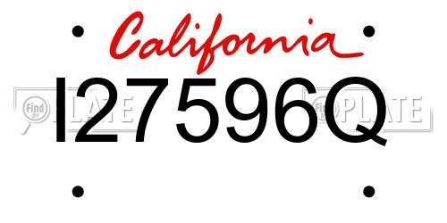 I27596Q California License Plate