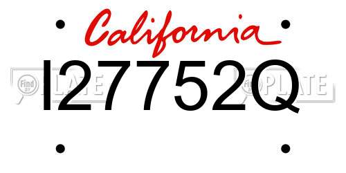 I27752Q California License Plate