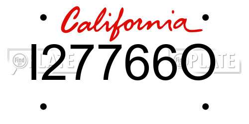 I27766O California License Plate