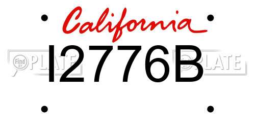 I2776B California License Plate