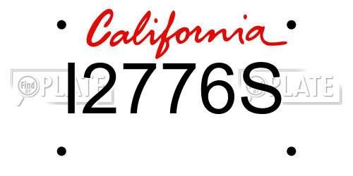 I2776S California License Plate