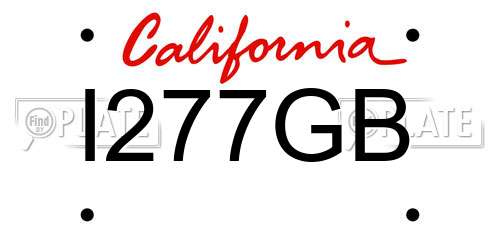 I277GB California License Plate