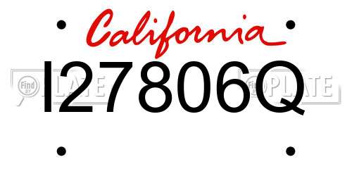 I27806Q California License Plate