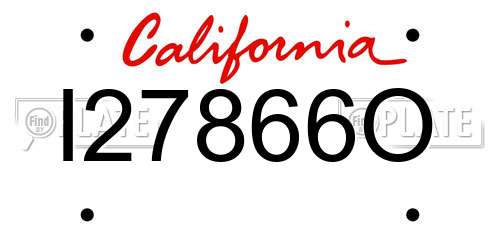 I27866O California License Plate