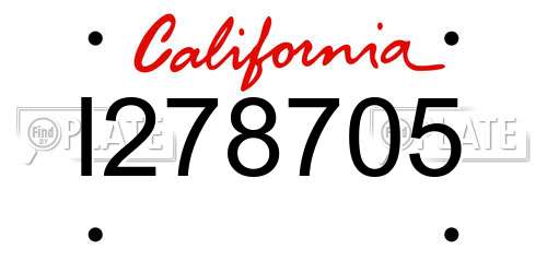 I278705 California License Plate