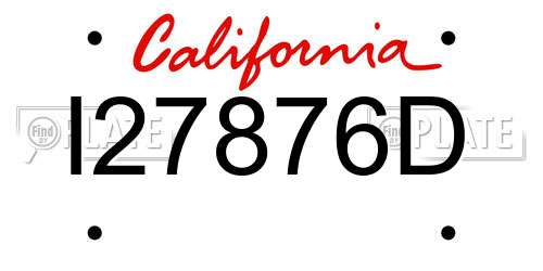 I27876D California License Plate