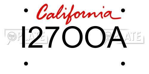 I27OOA California License Plate