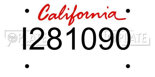 I281090 California License Plate
