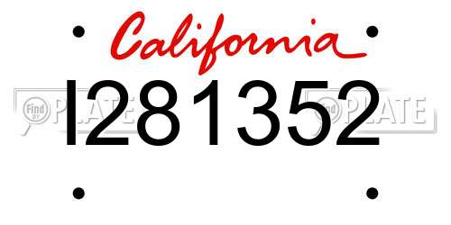 I281352 California License Plate