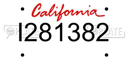 I281382 California License Plate