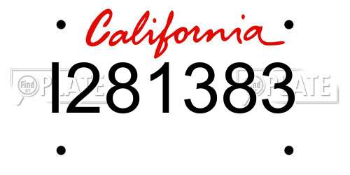 I281383 California License Plate