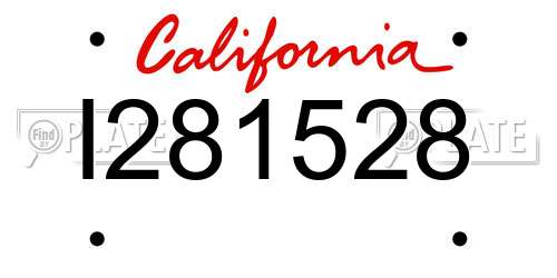 I281528 California License Plate