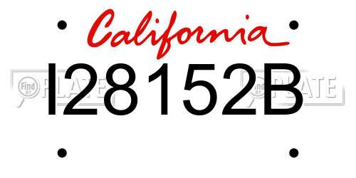 I28152B California License Plate