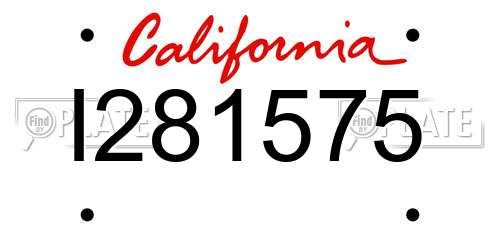 I281575 California License Plate