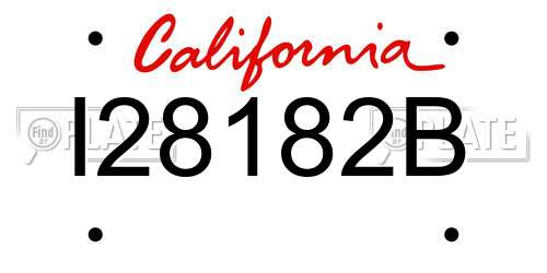 I28182B California License Plate