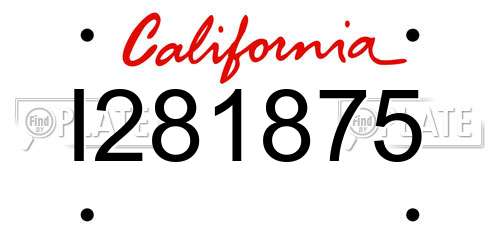 I281875 California License Plate