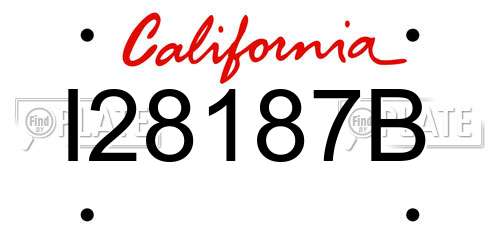 I28187B California License Plate