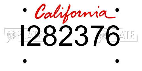 I282376 California License Plate