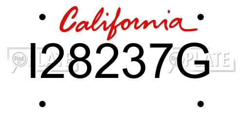 I28237G California License Plate
