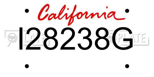 I28238G California License Plate