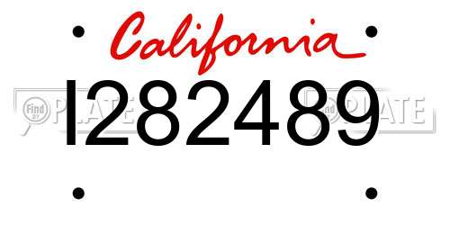 I282489 California License Plate