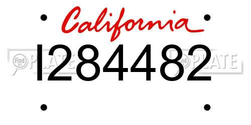 I284482 California License Plate