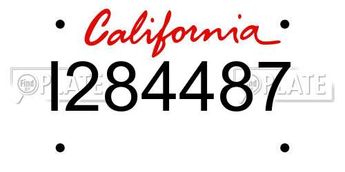 I284487 California License Plate