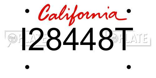 I28448T California License Plate