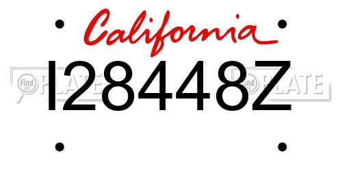 I28448Z California License Plate