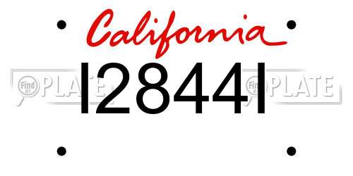 I2844I California License Plate