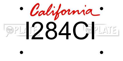 I284CI California License Plate