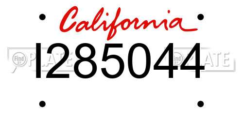 I285044 California License Plate