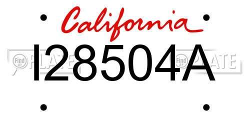 I28504A California License Plate