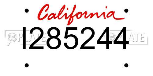I285244 California License Plate