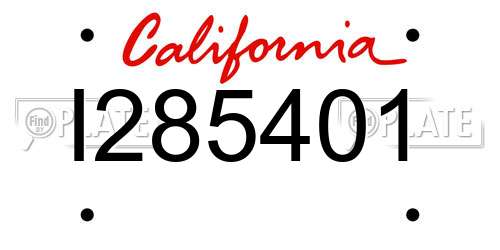 I285401 California License Plate