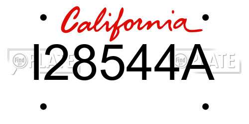 I28544A California License Plate