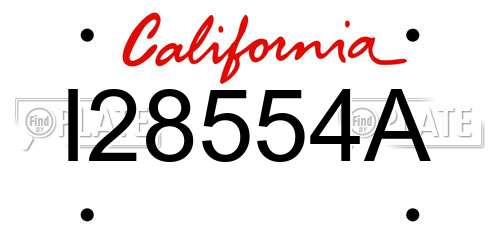 I28554A California License Plate