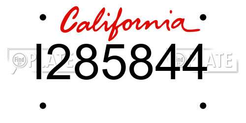 I285844 California License Plate