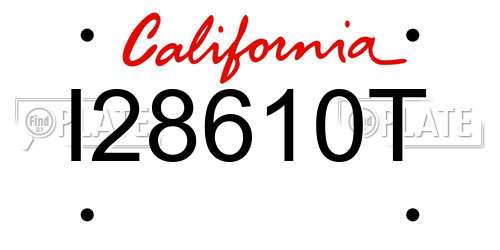 I28610T California License Plate