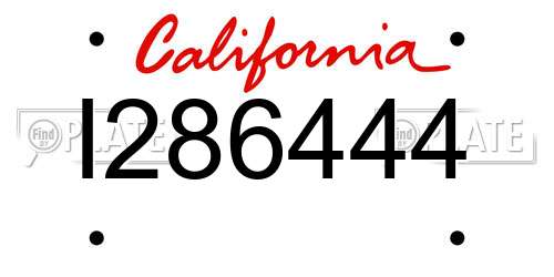 I286444 California License Plate