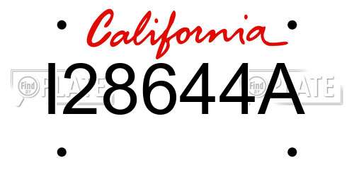 I28644A California License Plate