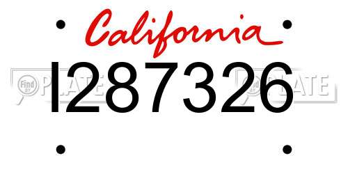I287326 California License Plate