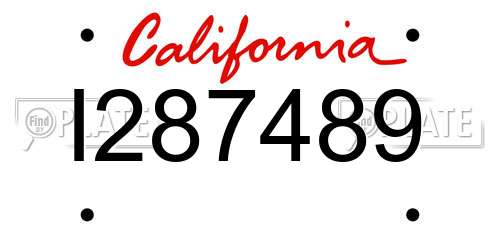 I287489 California License Plate
