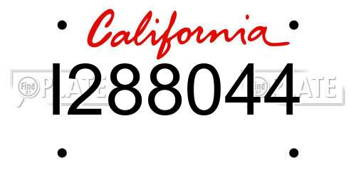 I288044 California License Plate