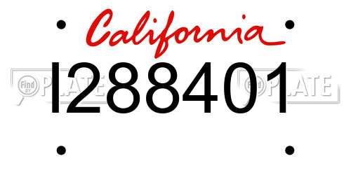 I288401 California License Plate