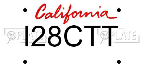 I28CTT California License Plate