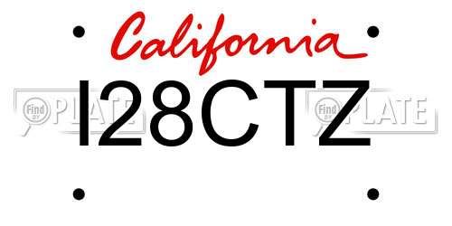 I28CTZ California License Plate